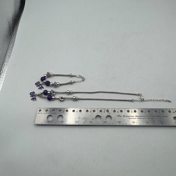 Best Friend Purple Charm Necklace & Bracelet Set Girls Gift - Picture 5 of 8